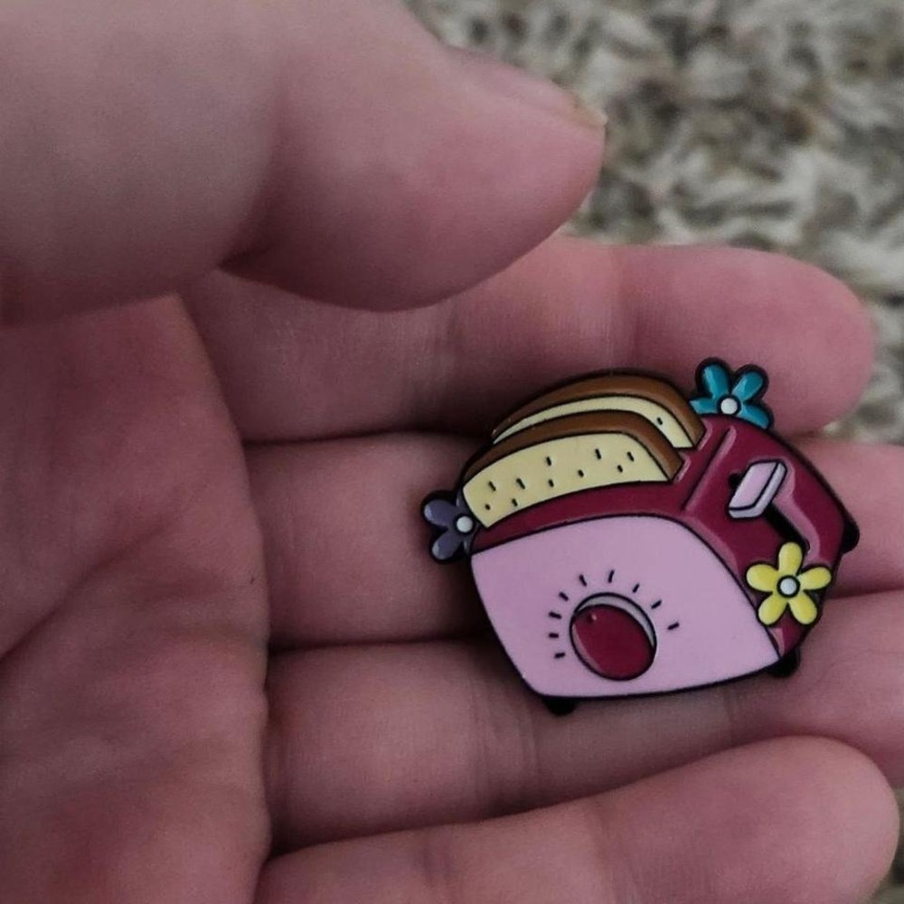 Toaster Pin Pink Bread